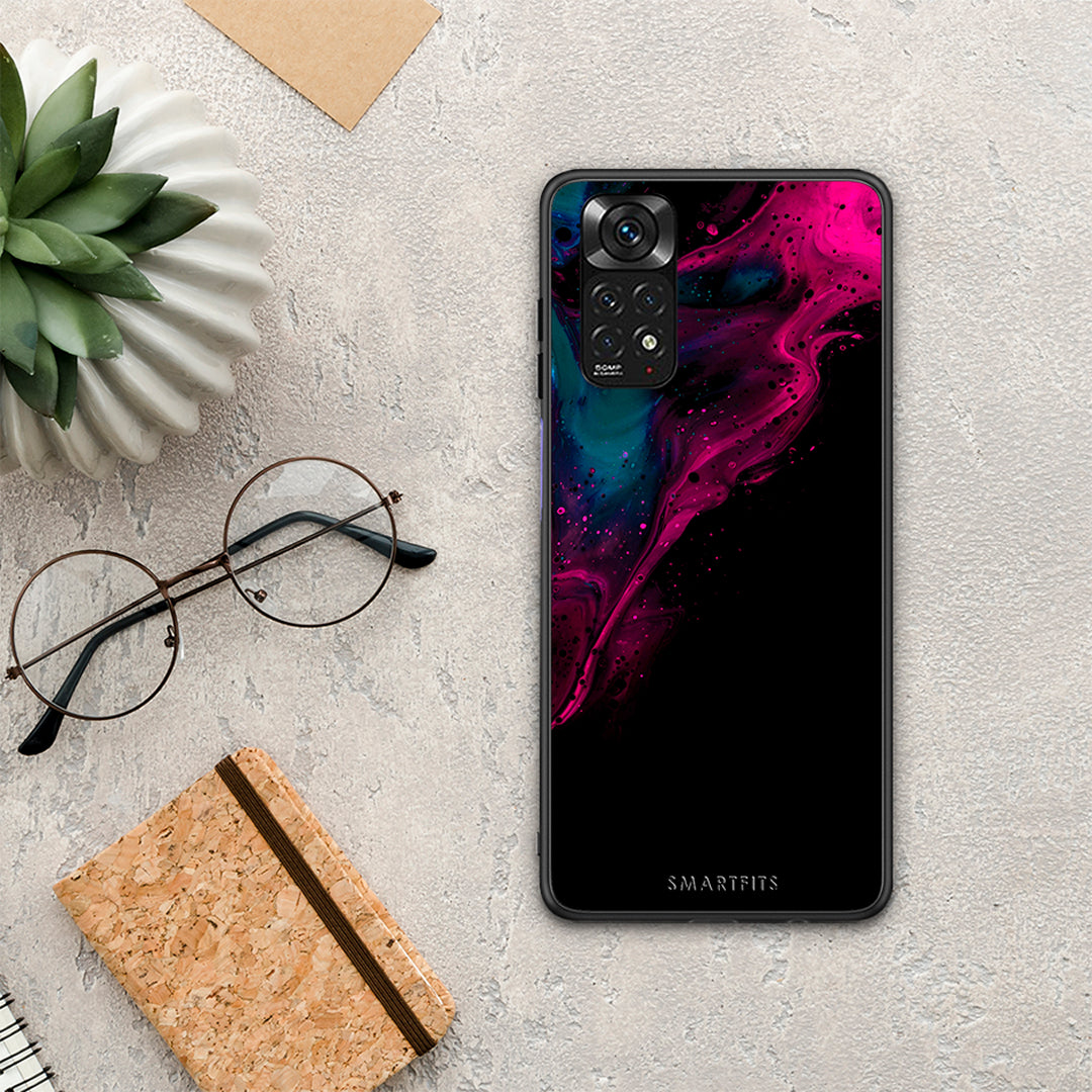 Watercolor Pink Black - Xiaomi Redmi Note 11 4G / 11S 4G θήκη