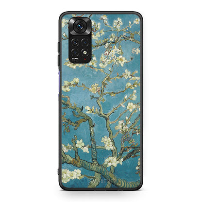 Xiaomi Redmi Note 11 White Blossoms θήκη από τη Smartfits με σχέδιο στο πίσω μέρος και μαύρο περίβλημα | Smartphone case with colorful back and black bezels by Smartfits