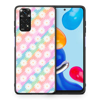 Thumbnail for Θήκη Xiaomi Redmi Note 11 White Daisies από τη Smartfits με σχέδιο στο πίσω μέρος και μαύρο περίβλημα | Xiaomi Redmi Note 11 White Daisies case with colorful back and black bezels
