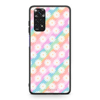 Thumbnail for Xiaomi Redmi Note 11 White Daisies θήκη από τη Smartfits με σχέδιο στο πίσω μέρος και μαύρο περίβλημα | Smartphone case with colorful back and black bezels by Smartfits