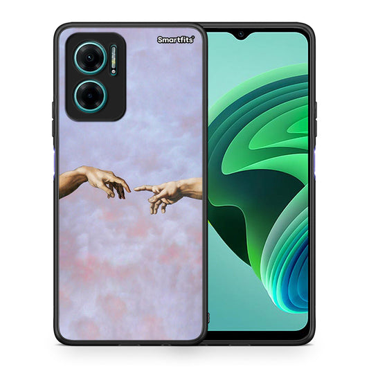 Θήκη Xiaomi Redmi Note 11E Adam Hand από τη Smartfits με σχέδιο στο πίσω μέρος και μαύρο περίβλημα | Xiaomi Redmi Note 11E Adam Hand case with colorful back and black bezels