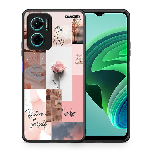 Θήκη Xiaomi Redmi Note 11E Aesthetic Collage από τη Smartfits με σχέδιο στο πίσω μέρος και μαύρο περίβλημα | Xiaomi Redmi Note 11E Aesthetic Collage case with colorful back and black bezels
