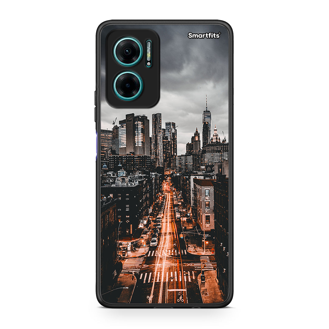 Xiaomi Redmi Note 11E City Lights θήκη από τη Smartfits με σχέδιο στο πίσω μέρος και μαύρο περίβλημα | Smartphone case with colorful back and black bezels by Smartfits