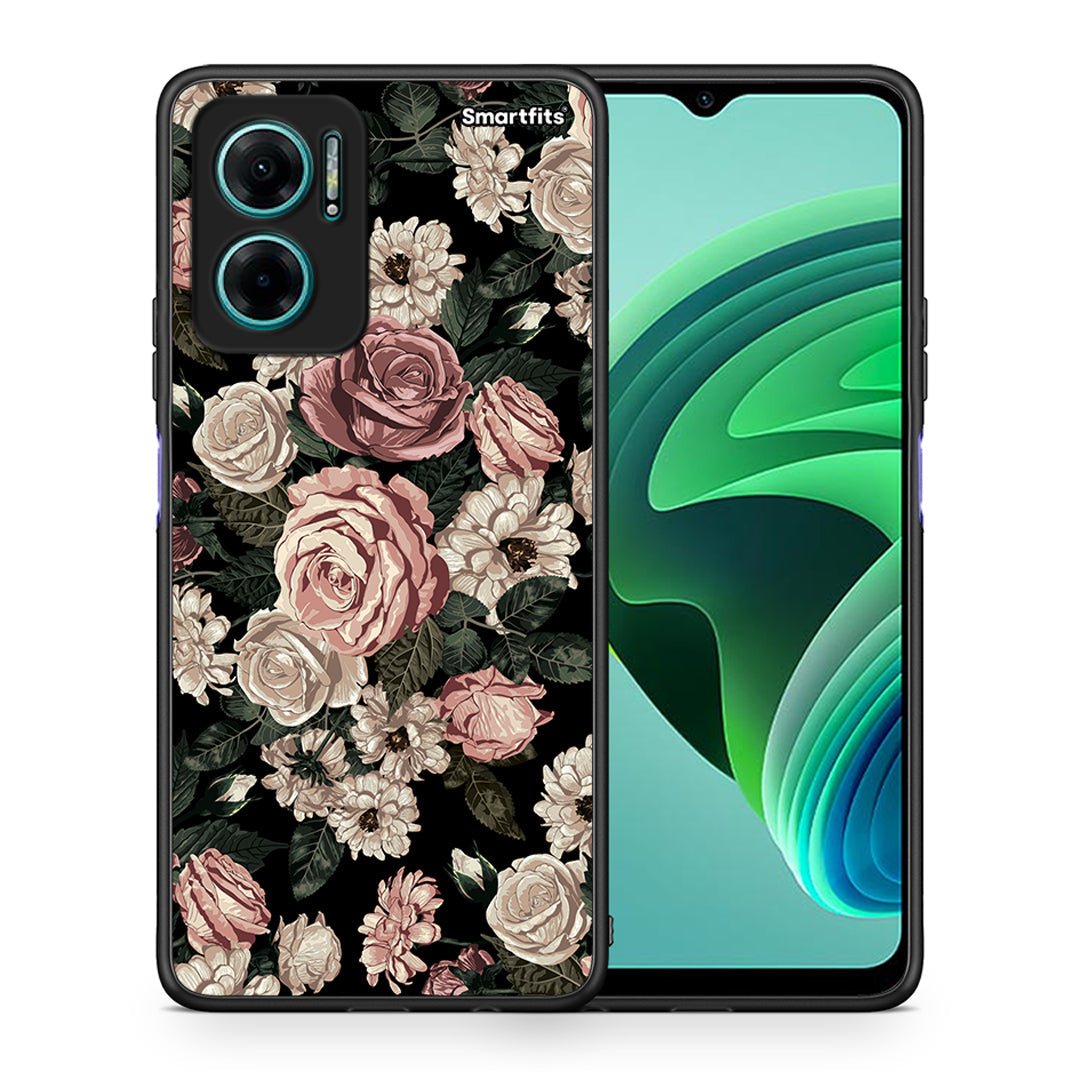 Θήκη Xiaomi Redmi Note 11E Wild Roses Flower από τη Smartfits με σχέδιο στο πίσω μέρος και μαύρο περίβλημα | Xiaomi Redmi Note 11E Wild Roses Flower case with colorful back and black bezels