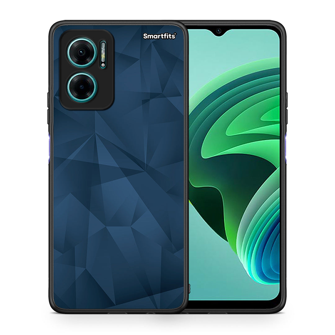 Θήκη Xiaomi Redmi Note 11E Blue Abstract Geometric από τη Smartfits με σχέδιο στο πίσω μέρος και μαύρο περίβλημα | Xiaomi Redmi Note 11E Blue Abstract Geometric case with colorful back and black bezels