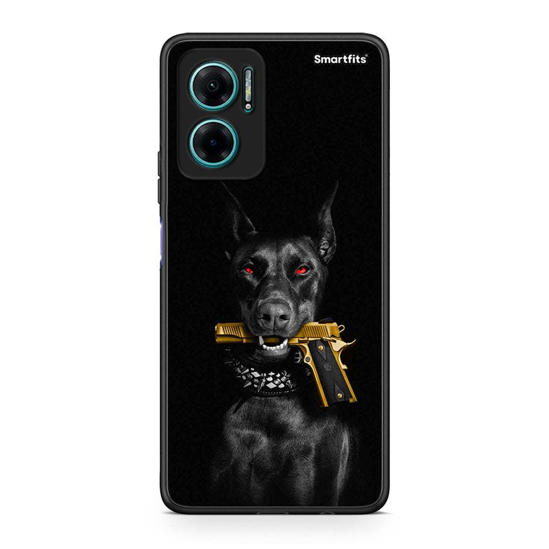 Xiaomi Redmi Note 11E Golden Gun Θήκη Αγίου Βαλεντίνου από τη Smartfits με σχέδιο στο πίσω μέρος και μαύρο περίβλημα | Smartphone case with colorful back and black bezels by Smartfits