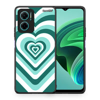 Thumbnail for Θήκη Xiaomi Redmi Note 11E Green Hearts από τη Smartfits με σχέδιο στο πίσω μέρος και μαύρο περίβλημα | Xiaomi Redmi Note 11E Green Hearts case with colorful back and black bezels