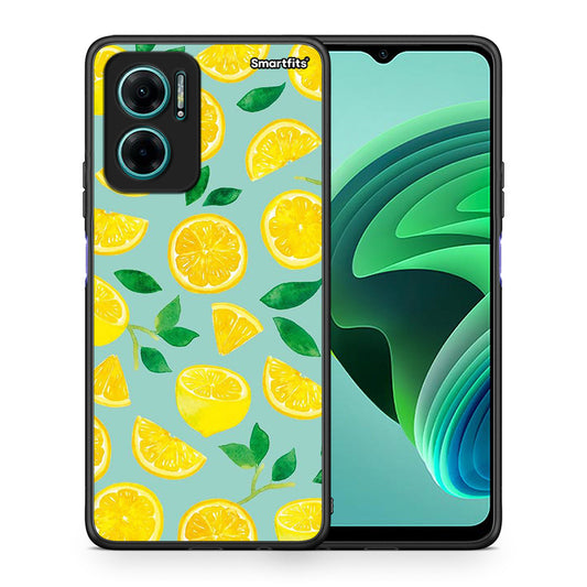 Θήκη Xiaomi Redmi Note 11E Lemons από τη Smartfits με σχέδιο στο πίσω μέρος και μαύρο περίβλημα | Xiaomi Redmi Note 11E Lemons case with colorful back and black bezels
