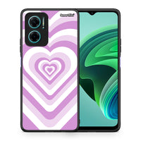 Thumbnail for Θήκη Xiaomi Redmi Note 11E Lilac Hearts από τη Smartfits με σχέδιο στο πίσω μέρος και μαύρο περίβλημα | Xiaomi Redmi Note 11E Lilac Hearts case with colorful back and black bezels