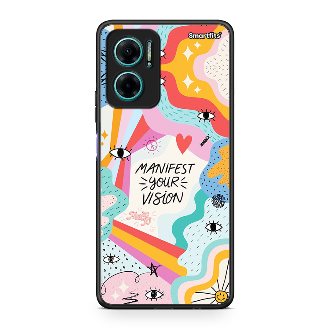 Xiaomi Redmi Note 11E Manifest Your Vision θήκη από τη Smartfits με σχέδιο στο πίσω μέρος και μαύρο περίβλημα | Smartphone case with colorful back and black bezels by Smartfits