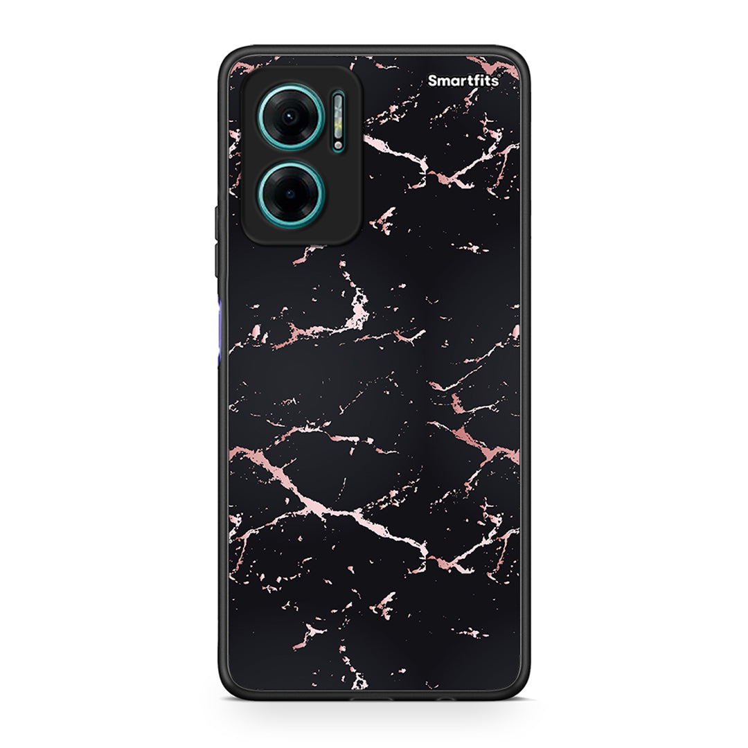 4 - Xiaomi Redmi Note 11E Black Rosegold Marble case, cover, bumper
