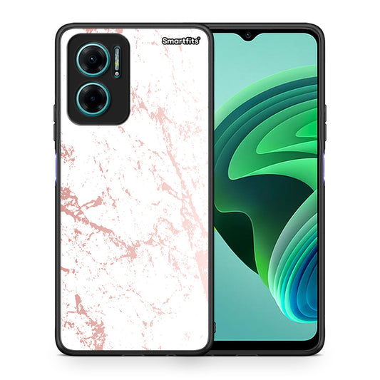 Θήκη Xiaomi Redmi Note 11E Pink Splash Marble από τη Smartfits με σχέδιο στο πίσω μέρος και μαύρο περίβλημα | Xiaomi Redmi Note 11E Pink Splash Marble case with colorful back and black bezels