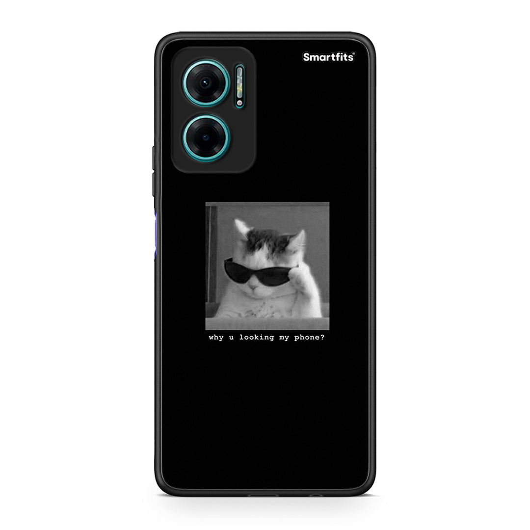 Xiaomi Redmi Note 11E Meme Cat θήκη από τη Smartfits με σχέδιο στο πίσω μέρος και μαύρο περίβλημα | Smartphone case with colorful back and black bezels by Smartfits