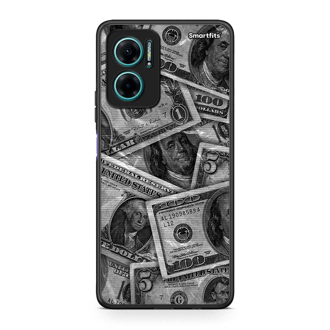Xiaomi Redmi Note 11E Money Dollars θήκη από τη Smartfits με σχέδιο στο πίσω μέρος και μαύρο περίβλημα | Smartphone case with colorful back and black bezels by Smartfits