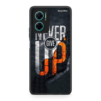Xiaomi Redmi Note 11E Never Give Up Θήκη Αγίου Βαλεντίνου από τη Smartfits με σχέδιο στο πίσω μέρος και μαύρο περίβλημα | Smartphone case with colorful back and black bezels by Smartfits