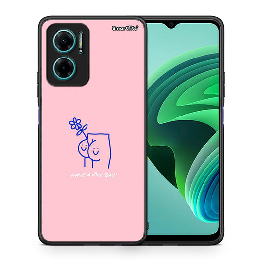 Θήκη Xiaomi Redmi Note 11E Nice Day από τη Smartfits με σχέδιο στο πίσω μέρος και μαύρο περίβλημα | Xiaomi Redmi Note 11E Nice Day case with colorful back and black bezels