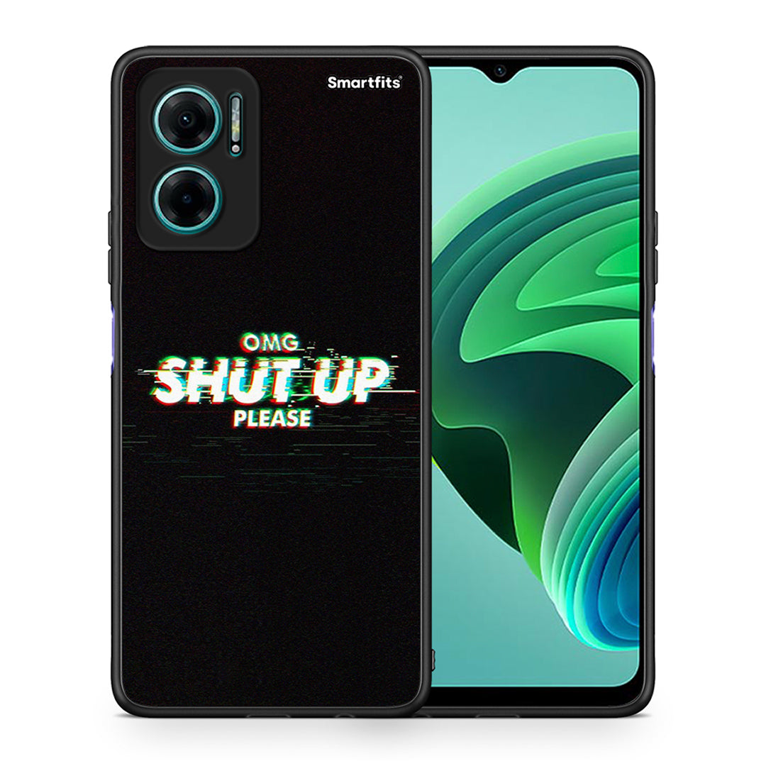 Θήκη Xiaomi Redmi Note 11E OMG ShutUp από τη Smartfits με σχέδιο στο πίσω μέρος και μαύρο περίβλημα | Xiaomi Redmi Note 11E OMG ShutUp case with colorful back and black bezels