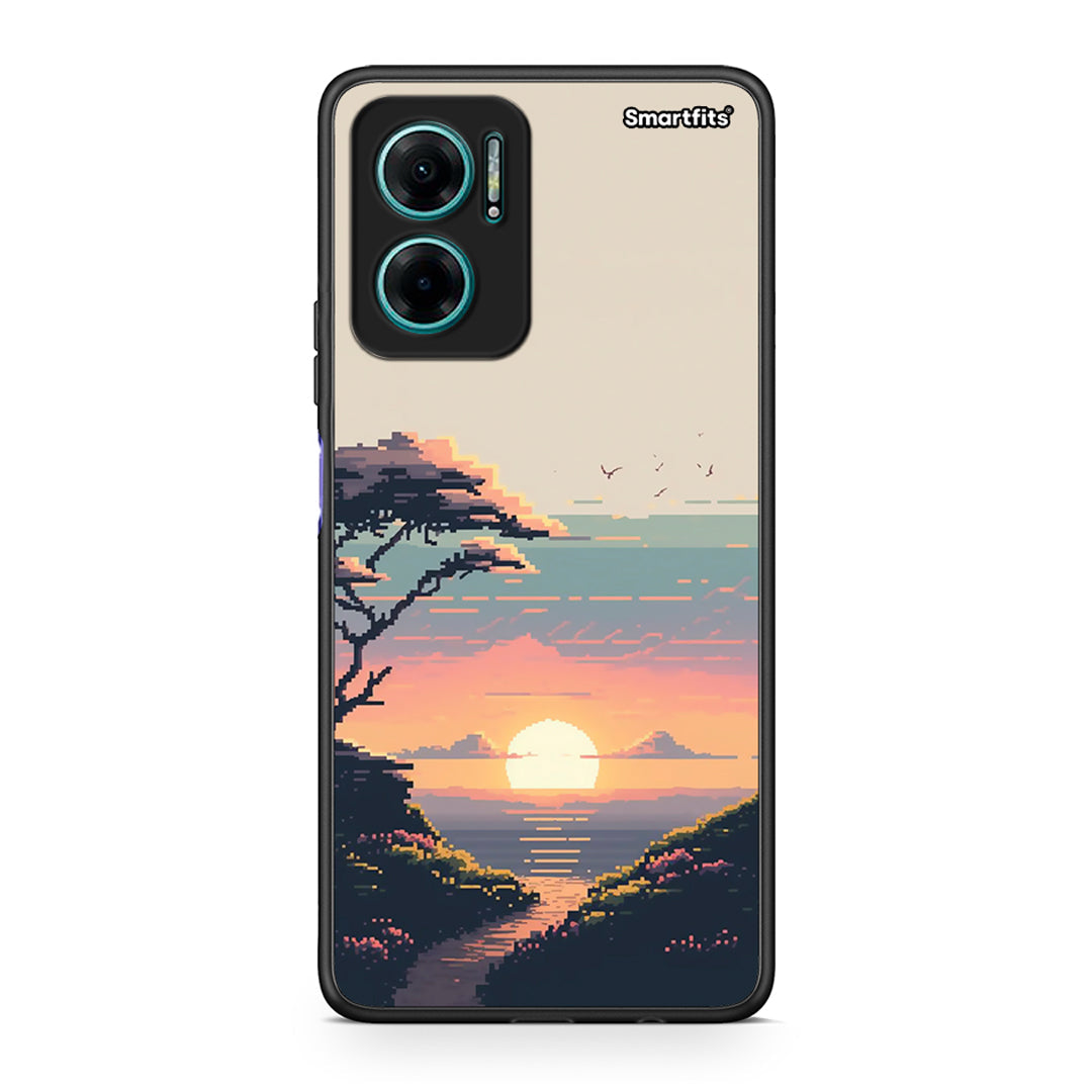 Xiaomi Redmi Note 11E Pixel Sunset Θήκη από τη Smartfits με σχέδιο στο πίσω μέρος και μαύρο περίβλημα | Smartphone case with colorful back and black bezels by Smartfits