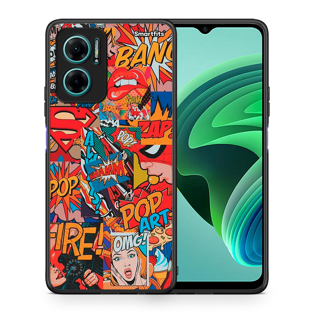 Θήκη Xiaomi Redmi Note 11E PopArt OMG από τη Smartfits με σχέδιο στο πίσω μέρος και μαύρο περίβλημα | Xiaomi Redmi Note 11E PopArt OMG case with colorful back and black bezels