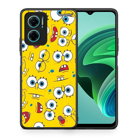 Θήκη Xiaomi Redmi Note 11E Sponge PopArt από τη Smartfits με σχέδιο στο πίσω μέρος και μαύρο περίβλημα | Xiaomi Redmi Note 11E Sponge PopArt case with colorful back and black bezels