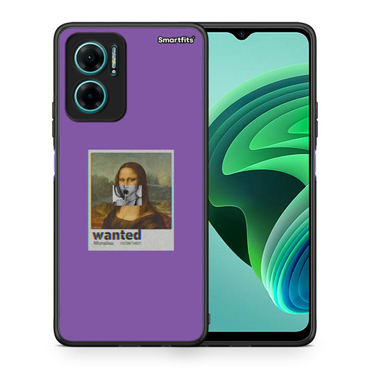 Θήκη Xiaomi Redmi Note 11E Monalisa Popart από τη Smartfits με σχέδιο στο πίσω μέρος και μαύρο περίβλημα | Xiaomi Redmi Note 11E Monalisa Popart case with colorful back and black bezels