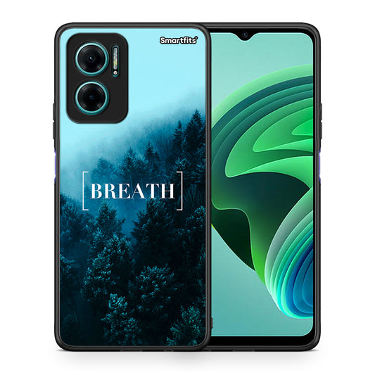 Θήκη Xiaomi Redmi Note 11E Breath Quote από τη Smartfits με σχέδιο στο πίσω μέρος και μαύρο περίβλημα | Xiaomi Redmi Note 11E Breath Quote case with colorful back and black bezels