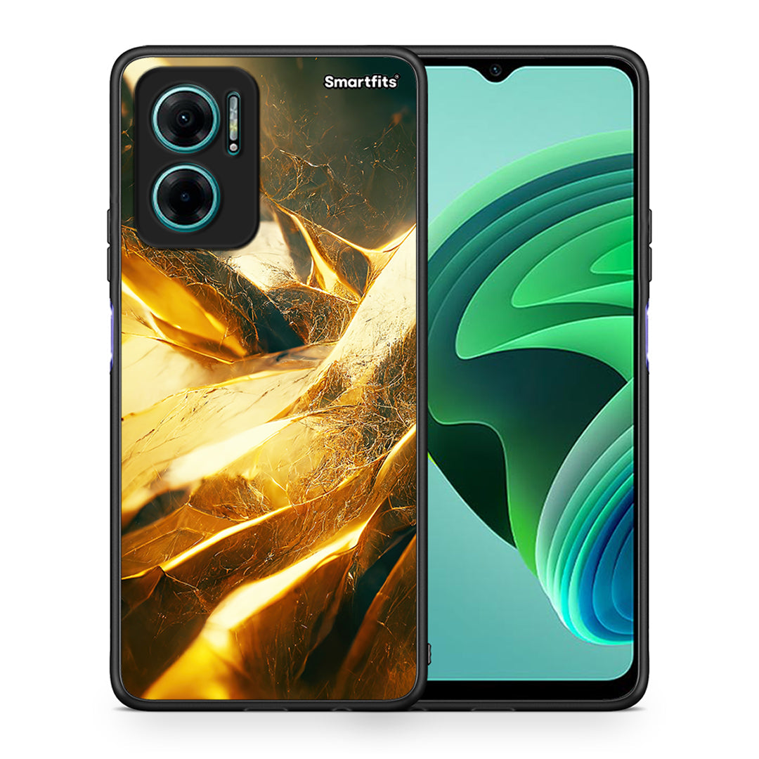 Θήκη Xiaomi Redmi Note 11E Real Gold από τη Smartfits με σχέδιο στο πίσω μέρος και μαύρο περίβλημα | Xiaomi Redmi Note 11E Real Gold case with colorful back and black bezels