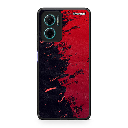 Xiaomi Redmi Note 11E Red Paint Θήκη Αγίου Βαλεντίνου από τη Smartfits με σχέδιο στο πίσω μέρος και μαύρο περίβλημα | Smartphone case with colorful back and black bezels by Smartfits