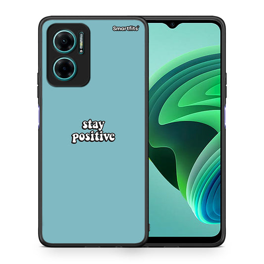 Θήκη Xiaomi Redmi Note 11E Positive Text από τη Smartfits με σχέδιο στο πίσω μέρος και μαύρο περίβλημα | Xiaomi Redmi Note 11E Positive Text case with colorful back and black bezels
