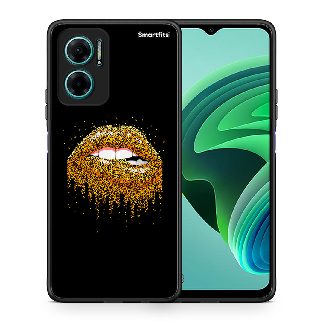 Θήκη Xiaomi Redmi Note 11E Golden Valentine από τη Smartfits με σχέδιο στο πίσω μέρος και μαύρο περίβλημα | Xiaomi Redmi Note 11E Golden Valentine case with colorful back and black bezels