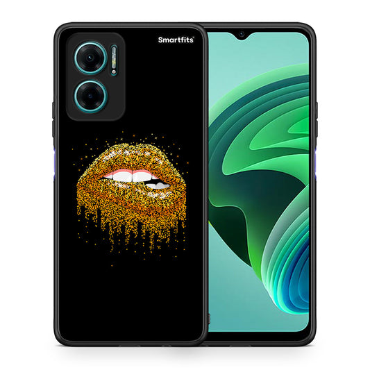 Θήκη Xiaomi Redmi Note 11E Golden Valentine από τη Smartfits με σχέδιο στο πίσω μέρος και μαύρο περίβλημα | Xiaomi Redmi Note 11E Golden Valentine case with colorful back and black bezels