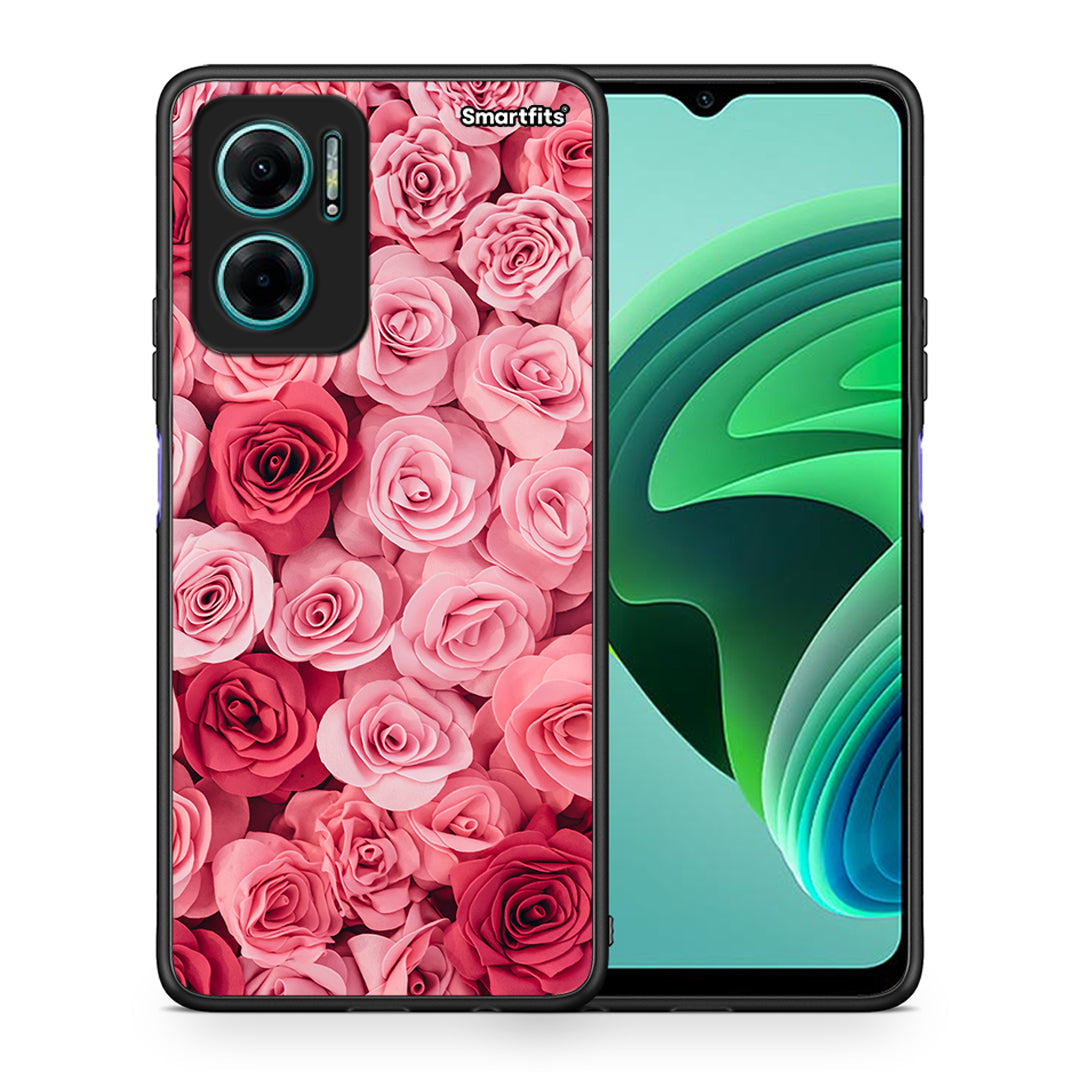 Θήκη Xiaomi Redmi Note 11E RoseGarden Valentine από τη Smartfits με σχέδιο στο πίσω μέρος και μαύρο περίβλημα | Xiaomi Redmi Note 11E RoseGarden Valentine case with colorful back and black bezels