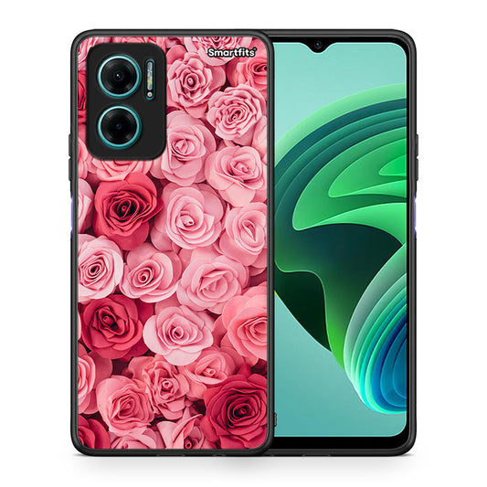 Θήκη Xiaomi Redmi Note 11E RoseGarden Valentine από τη Smartfits με σχέδιο στο πίσω μέρος και μαύρο περίβλημα | Xiaomi Redmi Note 11E RoseGarden Valentine case with colorful back and black bezels