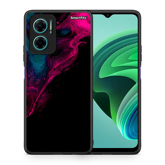 Θήκη Xiaomi Redmi Note 11E Pink Black Watercolor από τη Smartfits με σχέδιο στο πίσω μέρος και μαύρο περίβλημα | Xiaomi Redmi Note 11E Pink Black Watercolor case with colorful back and black bezels