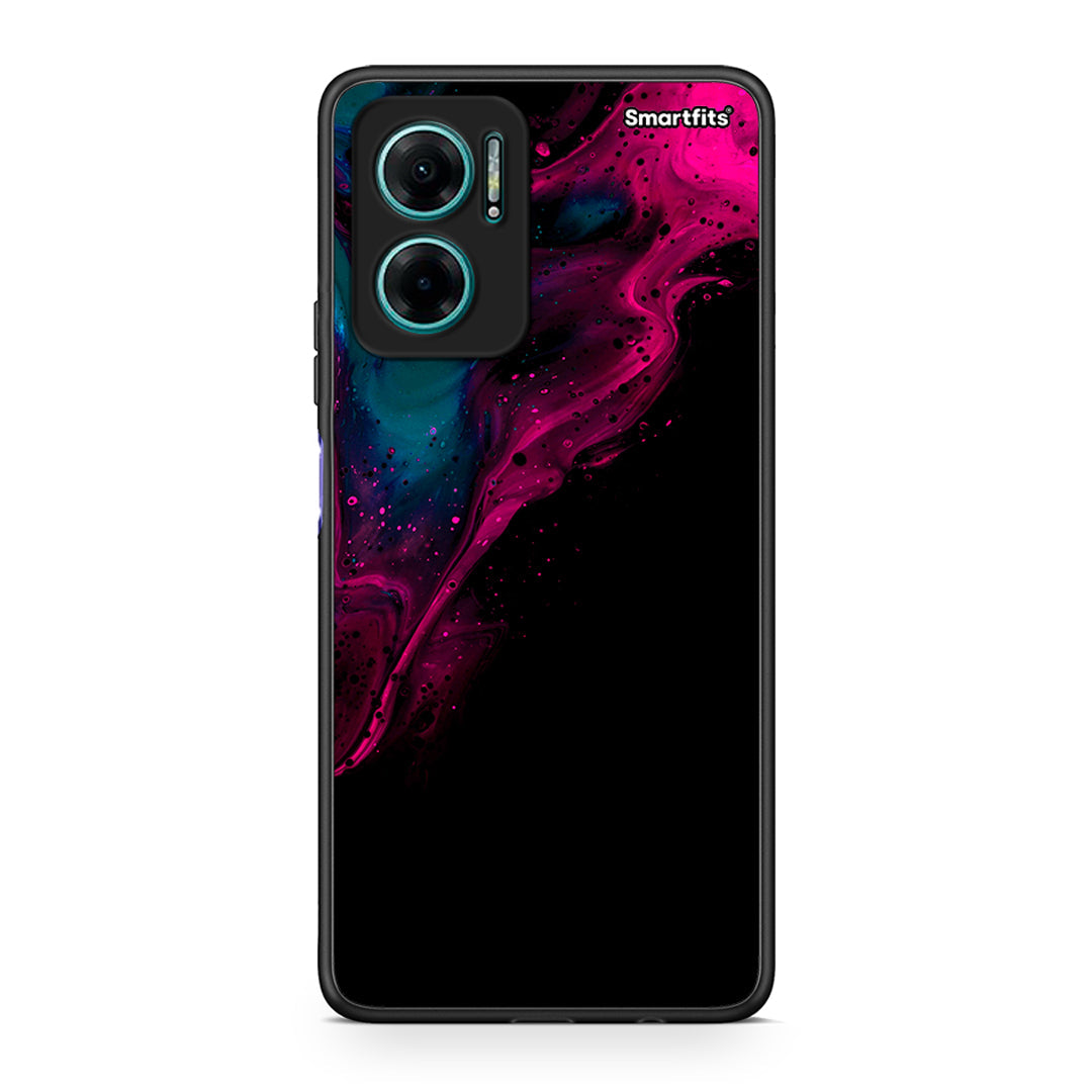 4 - Xiaomi Redmi Note 11E Pink Black Watercolor case, cover, bumper