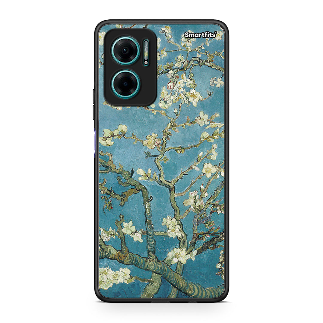 Xiaomi Redmi Note 11E White Blossoms θήκη από τη Smartfits με σχέδιο στο πίσω μέρος και μαύρο περίβλημα | Smartphone case with colorful back and black bezels by Smartfits