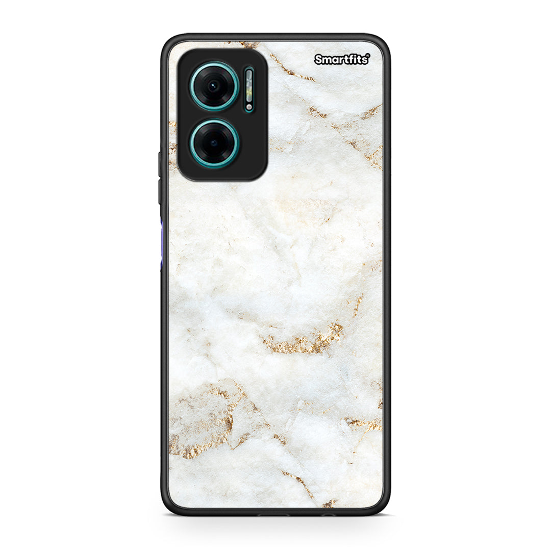 Xiaomi Redmi Note 11E White Gold Marble θήκη από τη Smartfits με σχέδιο στο πίσω μέρος και μαύρο περίβλημα | Smartphone case with colorful back and black bezels by Smartfits