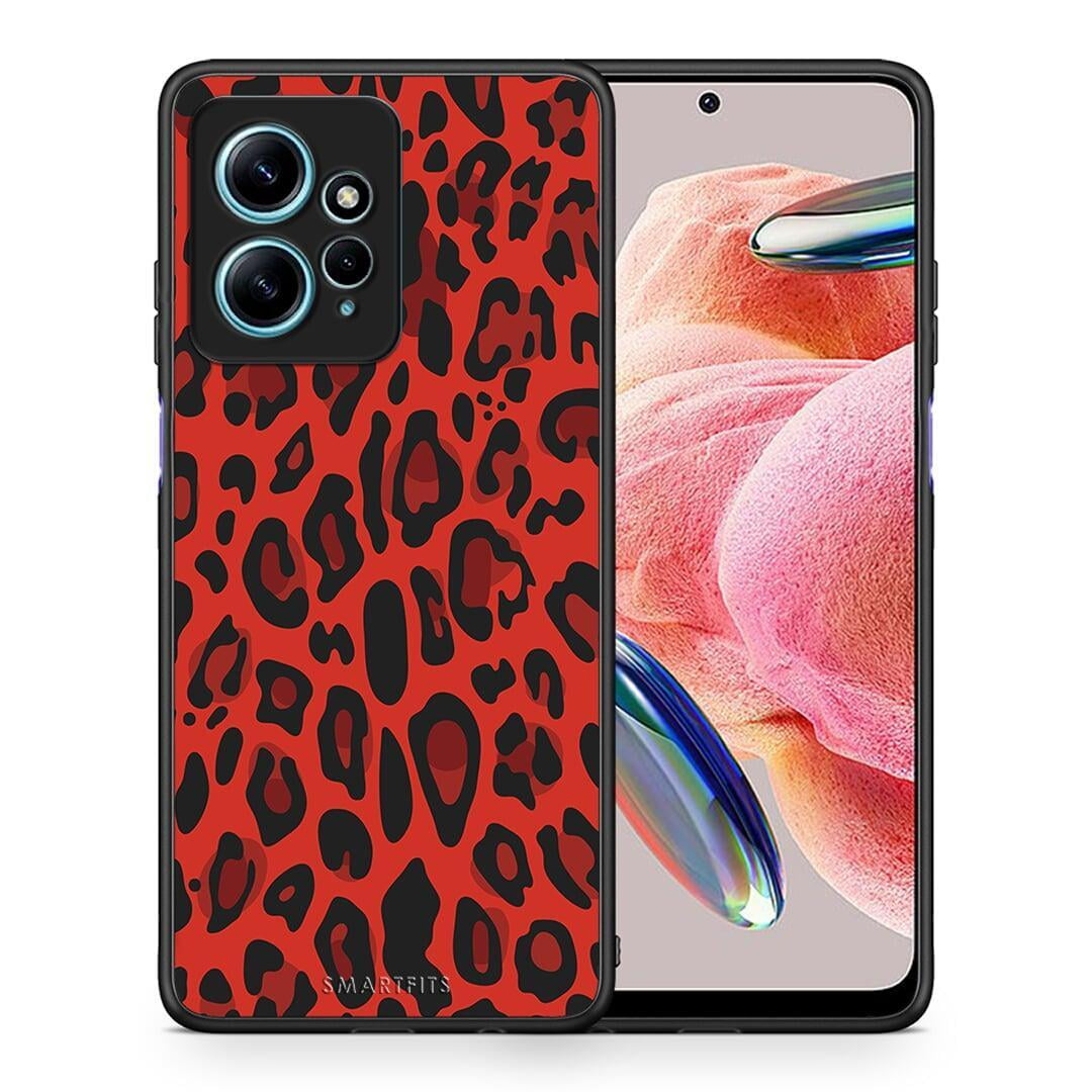 Θήκη Xiaomi Redmi Note 12 4G / Redmi K60 Pro Animal Red Leopard από τη Smartfits με σχέδιο στο πίσω μέρος και μαύρο περίβλημα | Xiaomi Redmi Note 12 4G / Redmi K60 Pro Animal Red Leopard Case with Colorful Back and Black Bezels