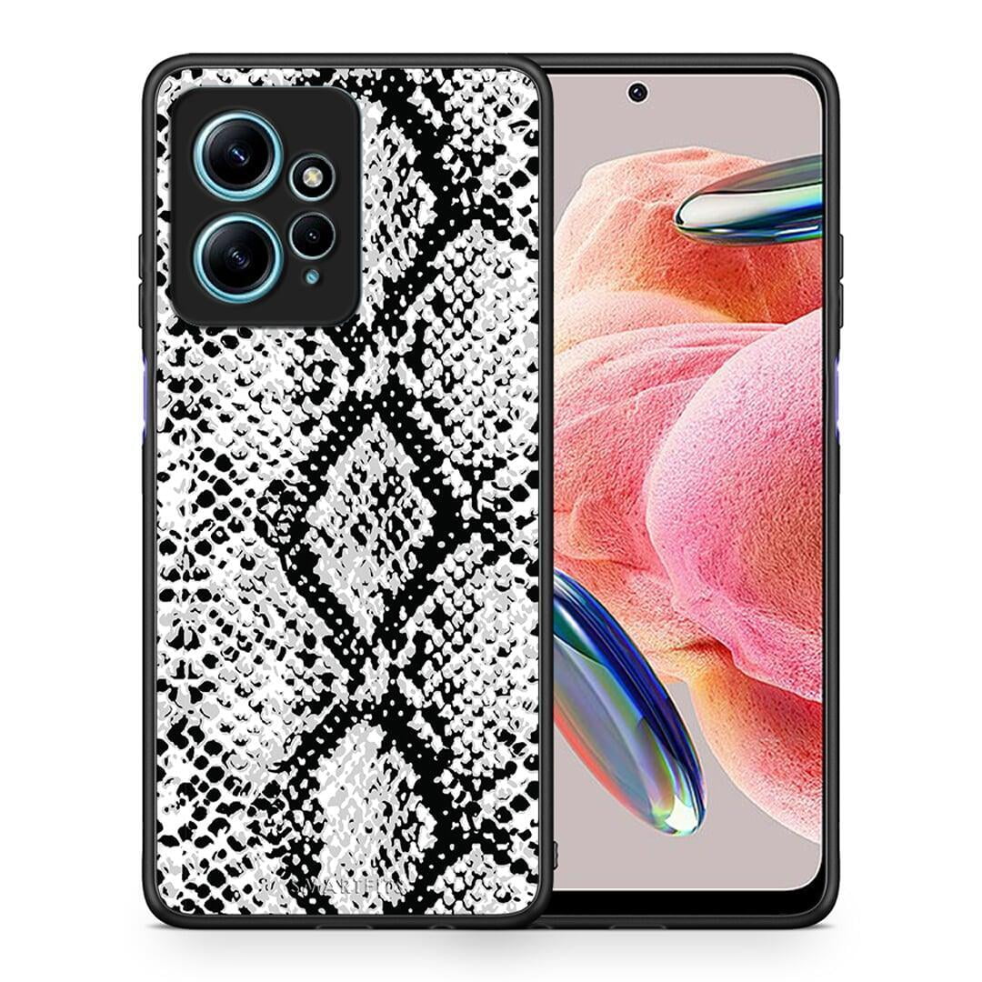 Θήκη Xiaomi Redmi Note 12 4G / Redmi K60 Pro Animal White Snake από τη Smartfits με σχέδιο στο πίσω μέρος και μαύρο περίβλημα | Xiaomi Redmi Note 12 4G / Redmi K60 Pro Animal White Snake Case with Colorful Back and Black Bezels