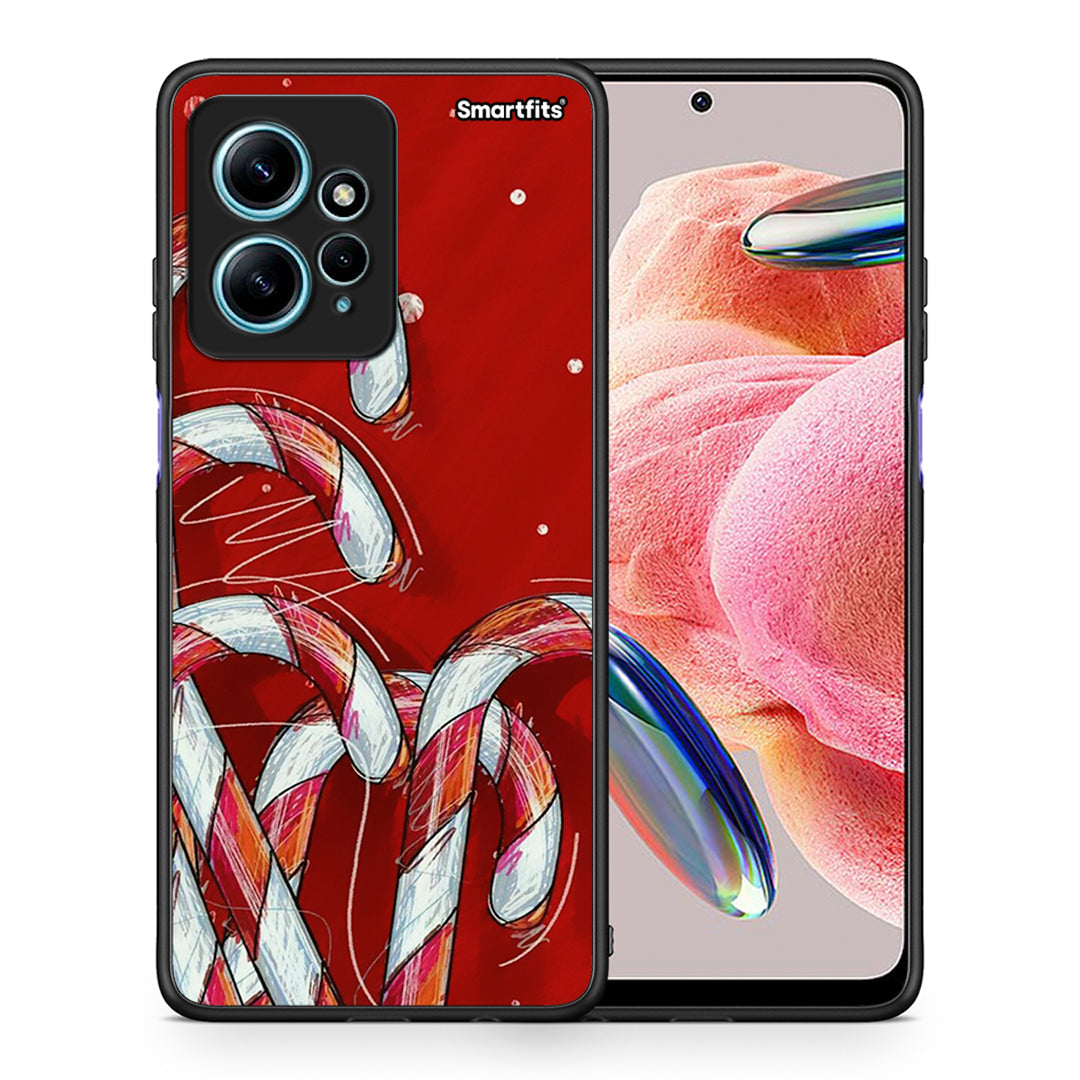 Θήκη Xiaomi Redmi Note 12 4G / Redmi K60 Pro Candy Cane από τη Smartfits με σχέδιο στο πίσω μέρος και μαύρο περίβλημα | Xiaomi Redmi Note 12 4G / Redmi K60 Pro Candy Cane Case with Colorful Back and Black Bezels