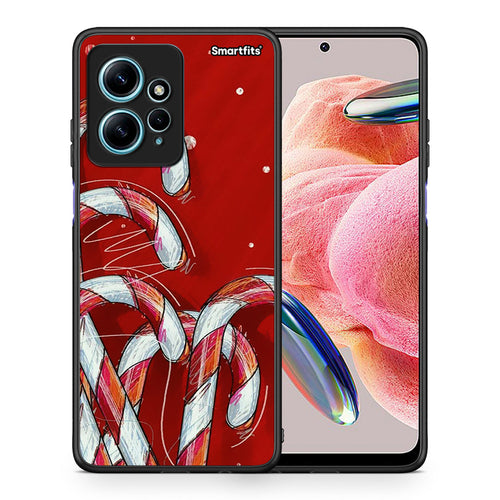 Θήκη Xiaomi Redmi Note 12 4G / Redmi K60 Pro Candy Cane από τη Smartfits με σχέδιο στο πίσω μέρος και μαύρο περίβλημα | Xiaomi Redmi Note 12 4G / Redmi K60 Pro Candy Cane Case with Colorful Back and Black Bezels