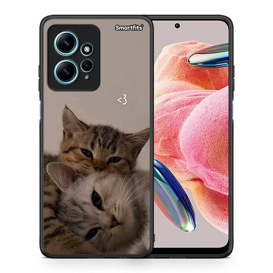 Θήκη Xiaomi Redmi Note 12 4G Cats In Love από τη Smartfits με σχέδιο στο πίσω μέρος και μαύρο περίβλημα | Xiaomi Redmi Note 12 4G Cats In Love Case with Colorful Back and Black Bezels