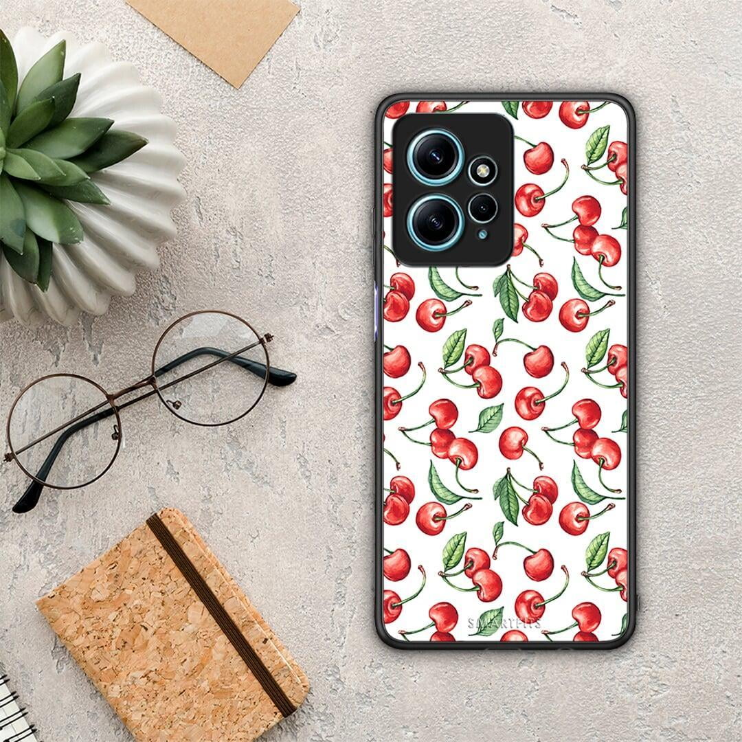 Θήκη Xiaomi Redmi Note 12 4G / Redmi K60 Pro Cherry Summer από τη Smartfits με σχέδιο στο πίσω μέρος και μαύρο περίβλημα | Xiaomi Redmi Note 12 4G / Redmi K60 Pro Cherry Summer Case with Colorful Back and Black Bezels