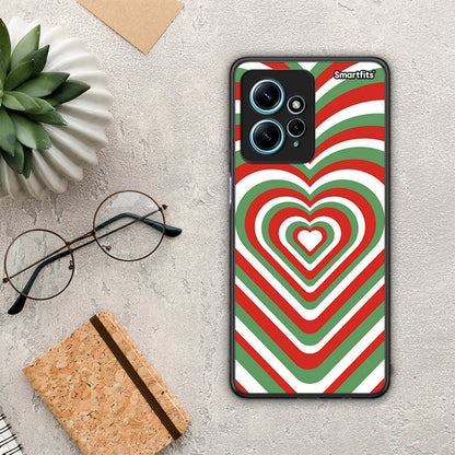 Θήκη Xiaomi Redmi Note 12 4G / Redmi K60 Pro Christmas Hearts από τη Smartfits με σχέδιο στο πίσω μέρος και μαύρο περίβλημα | Xiaomi Redmi Note 12 4G / Redmi K60 Pro Christmas Hearts Case with Colorful Back and Black Bezels