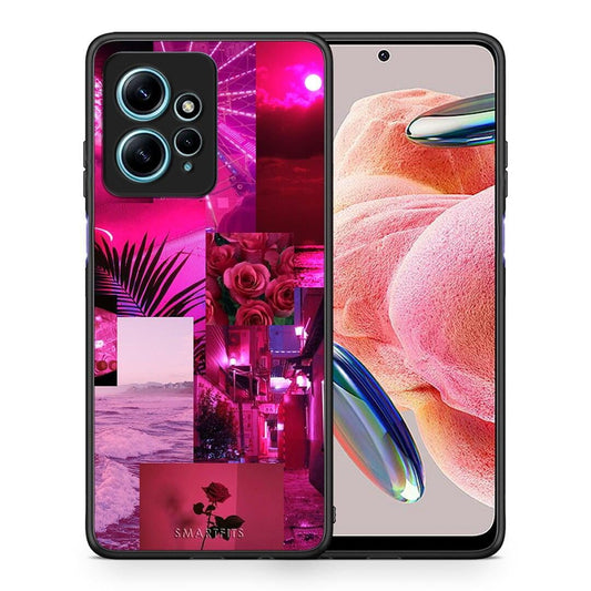 Θήκη Xiaomi Redmi Note 12 4G / Redmi K60 Pro Collage Red Roses από τη Smartfits με σχέδιο στο πίσω μέρος και μαύρο περίβλημα | Xiaomi Redmi Note 12 4G / Redmi K60 Pro Collage Red Roses Case with Colorful Back and Black Bezels