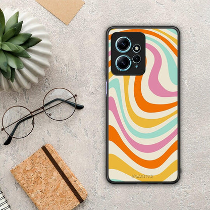 Θήκη Xiaomi Redmi Note 12 4G / Redmi K60 Pro Colourful Waves από τη Smartfits με σχέδιο στο πίσω μέρος και μαύρο περίβλημα | Xiaomi Redmi Note 12 4G / Redmi K60 Pro Colourful Waves Case with Colorful Back and Black Bezels