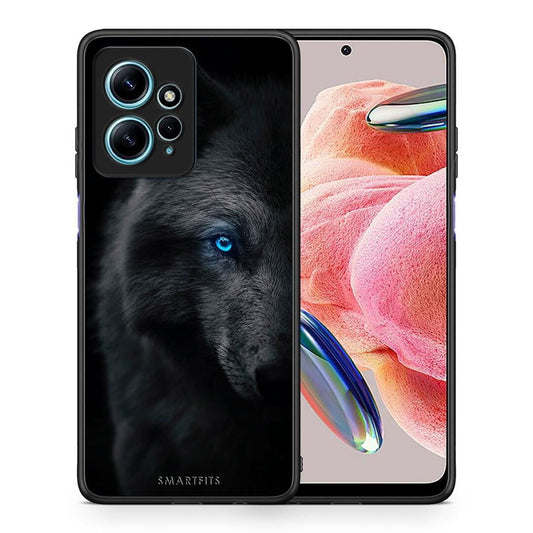 Θήκη Xiaomi Redmi Note 12 4G / Redmi K60 Pro Dark Wolf από τη Smartfits με σχέδιο στο πίσω μέρος και μαύρο περίβλημα | Xiaomi Redmi Note 12 4G / Redmi K60 Pro Dark Wolf Case with Colorful Back and Black Bezels