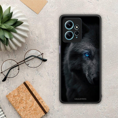 Θήκη Xiaomi Redmi Note 12 4G / Redmi K60 Pro Dark Wolf από τη Smartfits με σχέδιο στο πίσω μέρος και μαύρο περίβλημα | Xiaomi Redmi Note 12 4G / Redmi K60 Pro Dark Wolf Case with Colorful Back and Black Bezels
