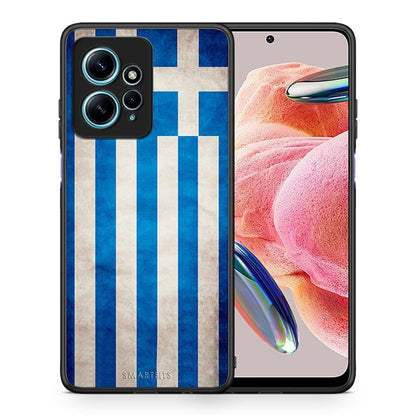 Θήκη Xiaomi Redmi Note 12 4G / Redmi K60 Pro Flag Greek από τη Smartfits με σχέδιο στο πίσω μέρος και μαύρο περίβλημα | Xiaomi Redmi Note 12 4G / Redmi K60 Pro Flag Greek Case with Colorful Back and Black Bezels