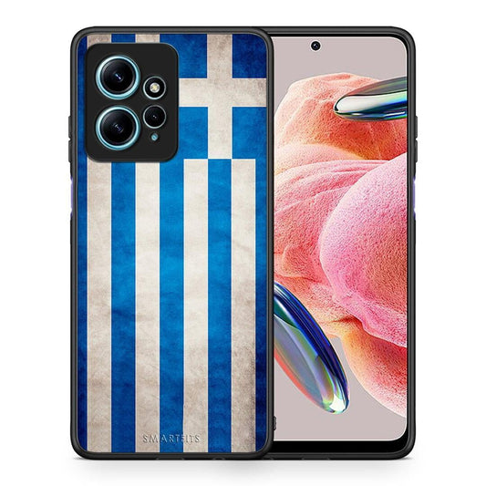 Θήκη Xiaomi Redmi Note 12 4G / Redmi K60 Pro Flag Greek από τη Smartfits με σχέδιο στο πίσω μέρος και μαύρο περίβλημα | Xiaomi Redmi Note 12 4G / Redmi K60 Pro Flag Greek Case with Colorful Back and Black Bezels
